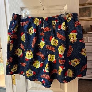 Nickelodian SpongeBob SquarePants Holiday Silky Boxers Shorts SZ XL
